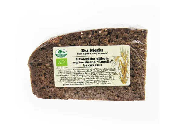 Ruginė duona „Rugelis“, be cukraus Ruginė duona „Rugelis“, be cukraus