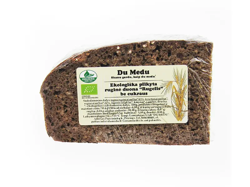 Ruginė duona „Rugelis“, be cukraus