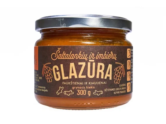 Šaltalankių ir imbierų glazūra Šaltalankių ir imbierų glazūra