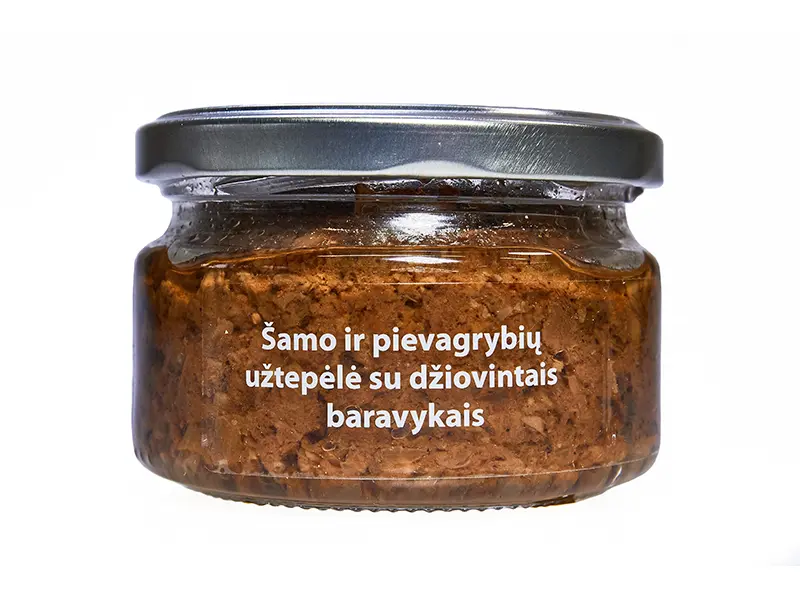Šamo ir pievagrybių užtepėlė su džiovintais baravykais